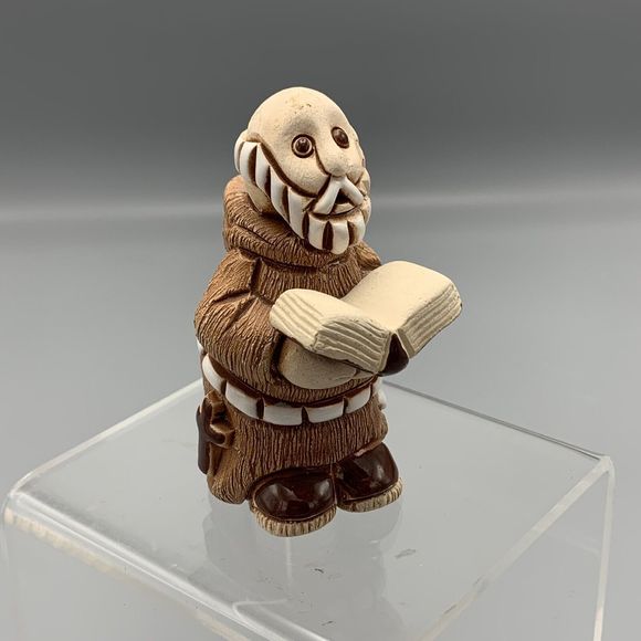 Uruguay Studio Pottery Unhooded Priest Monk Holding Book Bible Religious Signed - Picture 1 of 11